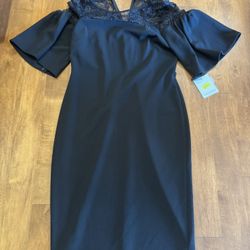 Women’s new with tax Calvin Klein little black lace dress shipping available