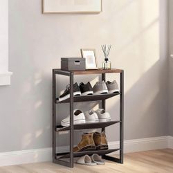4 Tier Metal Shoe Rack, Sturdy Steel Frame with Rust-Proof X(335