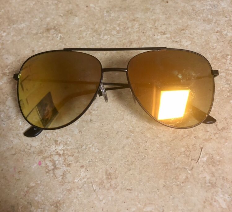 Mens Air Force Mirror Racer Metal Rim Officer Police Sunglasses Gunmetal Orange