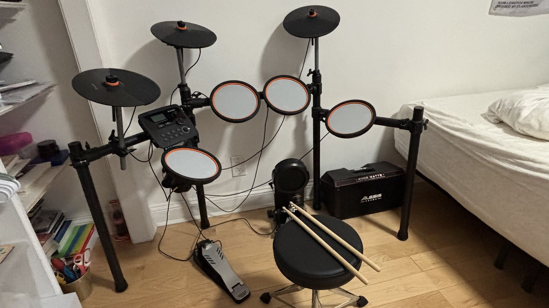 Donner DED-100 Electric Drum Set Throne Dual Zone Quiet Mesh Pad 425 Timbre