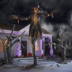 HOME ACCENTS HOLIDAY 15 ft. Gruesome Grounds Giant-Sized Animated LED Worricrow Halloween Outdoor