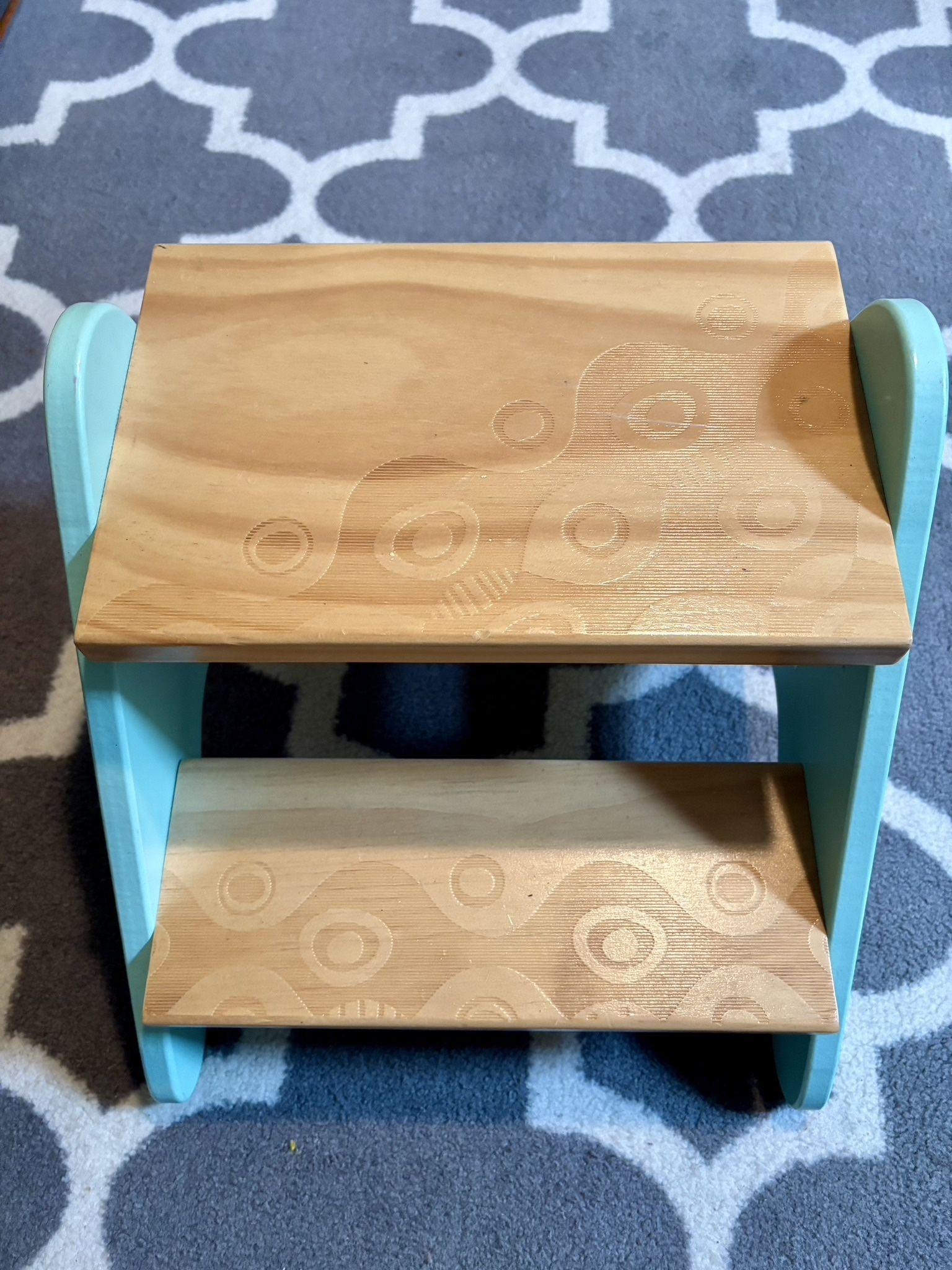 B. toys- B. spaces- Step Stool for Kids – Ivory & Wood Stepping Stool