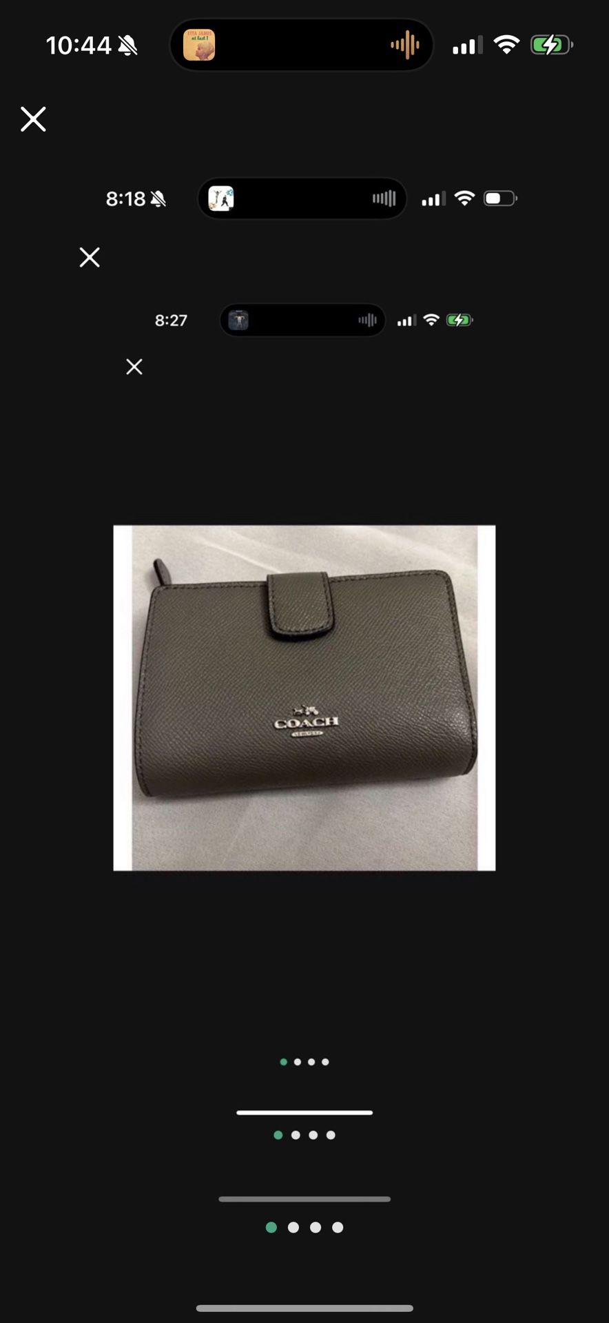COACH WALLET GREY SILVER