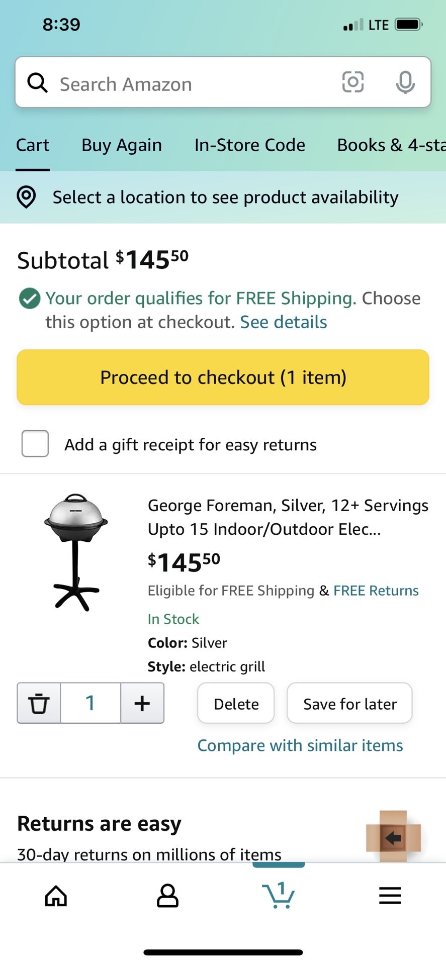 George Foreman Electric Grill