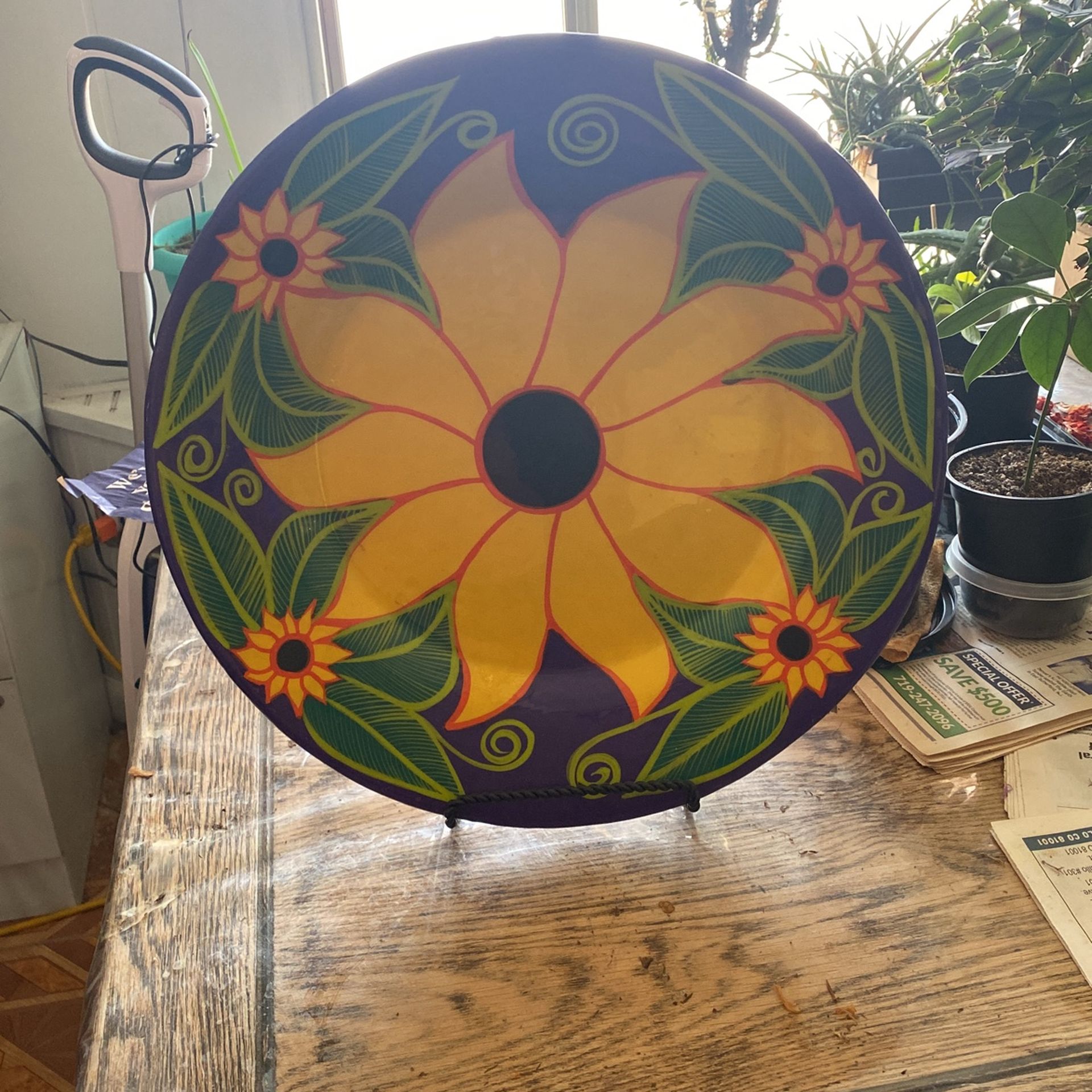 Sunflower Terracotta Decorative Plate