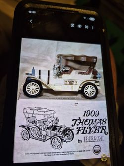 Beam Bourbon Whiskey In 1909 Thomas Flyer IVORY  Decanter