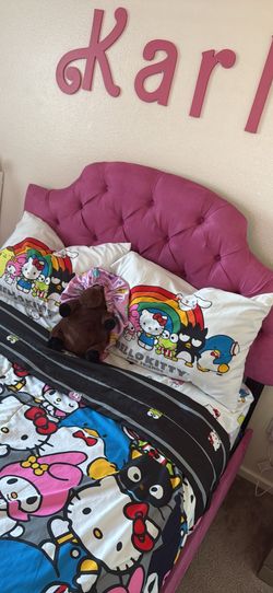 Full size bed frame and ottoman
