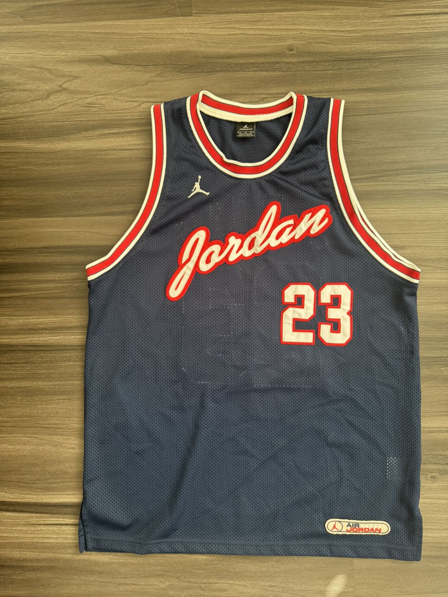 Vintage Air Jordan Michael Jordan Throwback Jersey #23 Navy/Red/White Sz Large