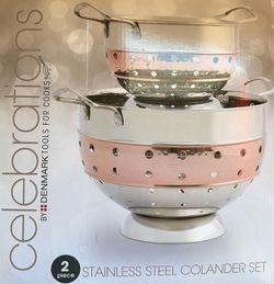 Celebrations two-piece stainless steel colander set