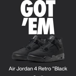 Jordan 4 Black cats From SNKRS App Sz 11