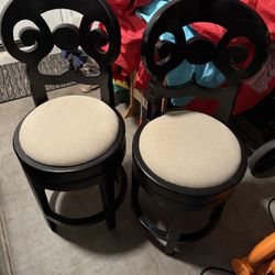 2 Wood Bar Stools