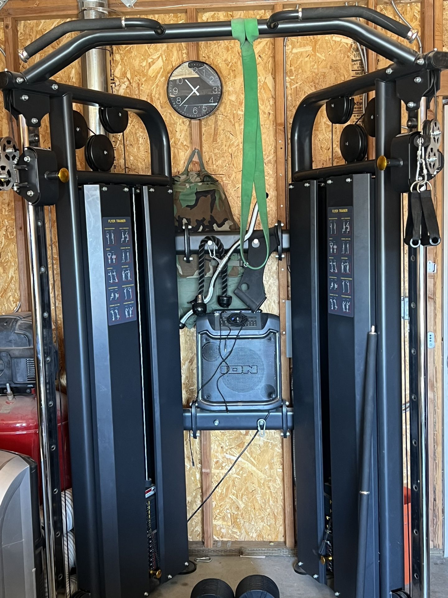 Like new cable machine w/ Adj Dumbbells