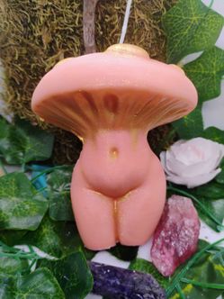 All Natural Soy Wax Mushroom Lady Candle