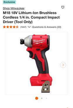 M18 Milwaukee 1/4 Impact Driver