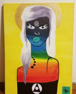 18x24 Acrylic Painting On Stretched Canvas Titled "I Am Illuminated."