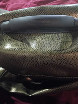 Snake Print Handbag with Top Handle