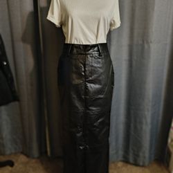 Leather Long Skirt 
