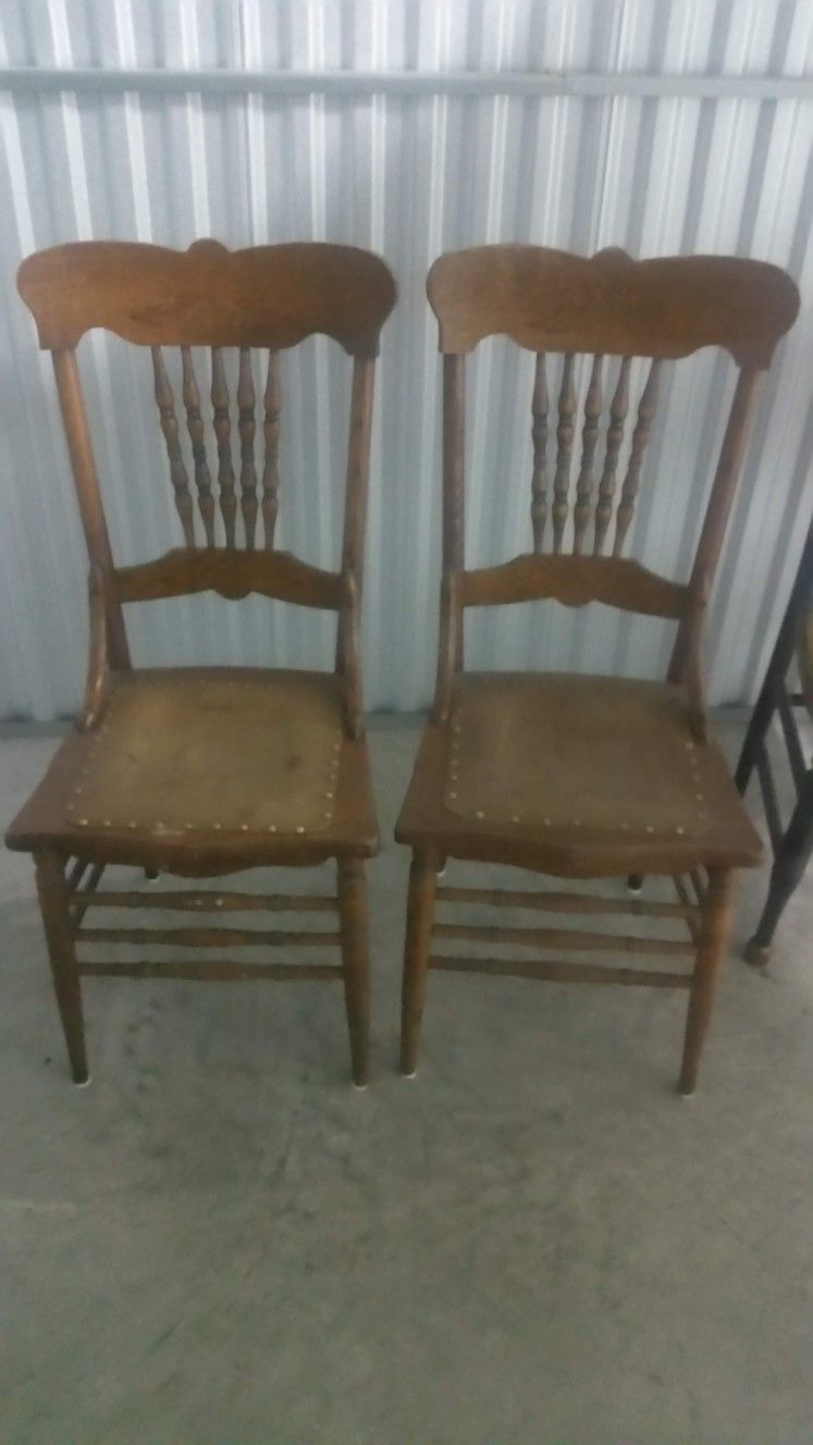 Genuine antique oak chairs