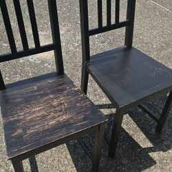 4 Lightweight Black Wood Chairs FREE