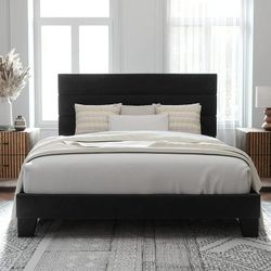 Black Velvet Full Size Bed Frame