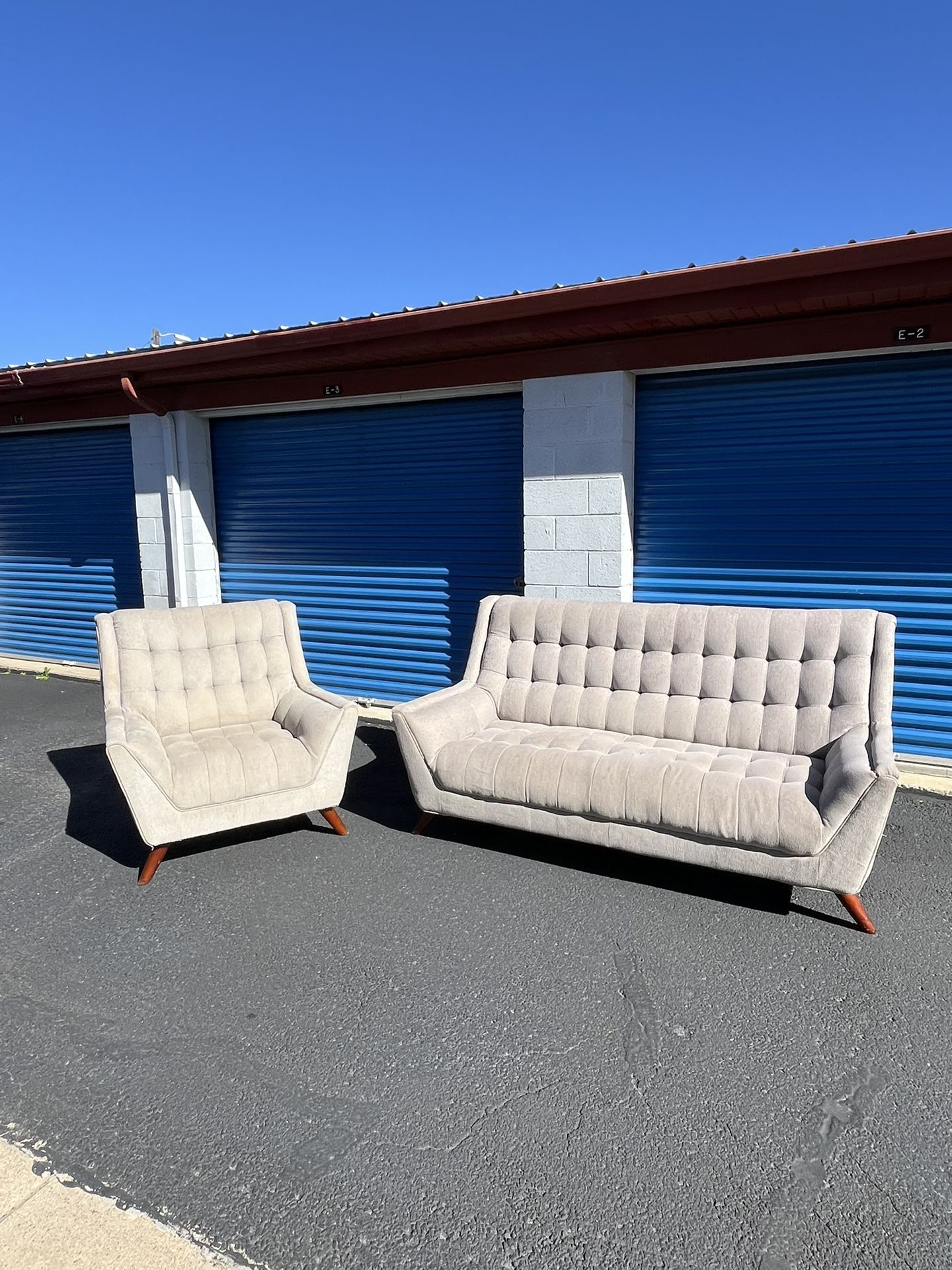 Modern Gray Sofa + Chair Set - Free Delivery