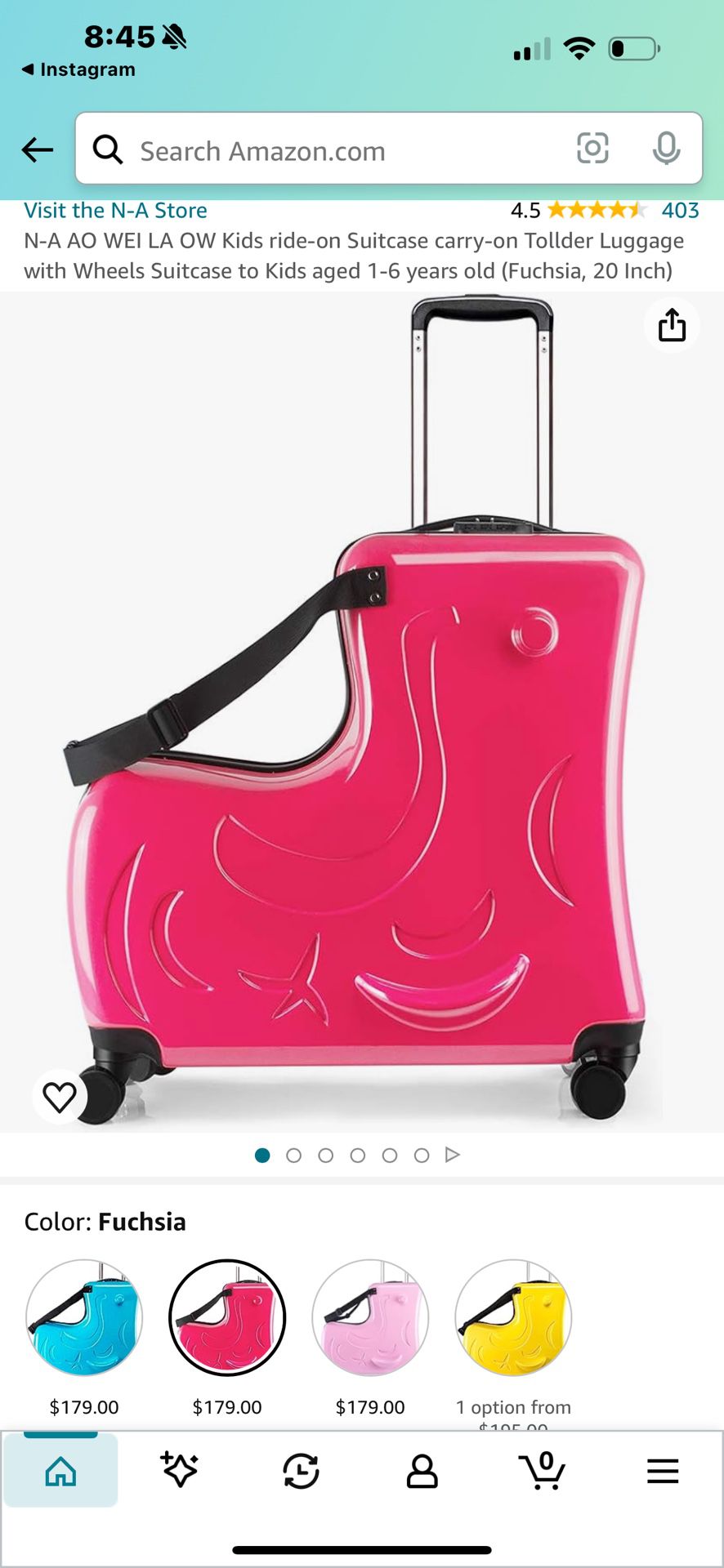 AO WEI LA OW Kids ride-on Suitcase carry-on Tollder Luggage with Wheels Suitcase to Kids aged 1-6 years old (pink 20 Inch) Nice