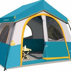 6-8 Person Camping Tent - Portable Family Cabin Tent for Camp, Windproof Fabric Camp Tent Outdoor for Hiking, Backpacking, Traveling