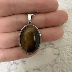 New, Beautiful Tiger Eye Stone Necklace. Gift Bag And Meaning Included.