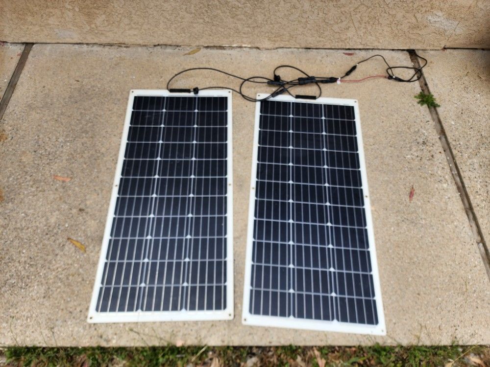 2 Flat 100 Watt Solar Panels
