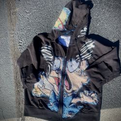 Women:M, 1/1 Rugrats/Zebra Patched Hoodie 
