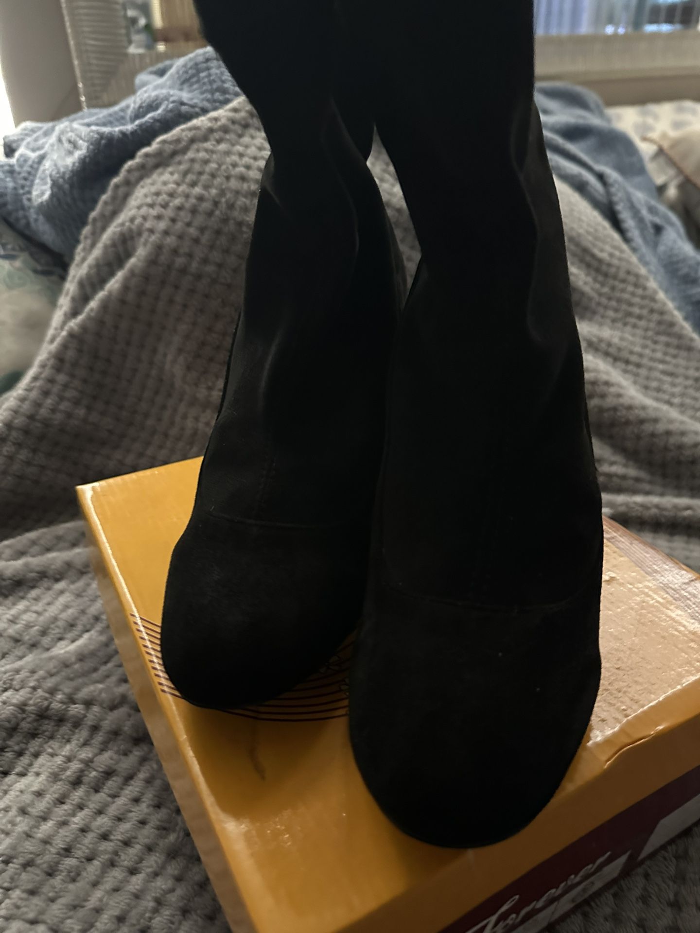 Black High Heel Booties 