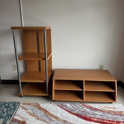 TV Stand And Tableside With Shelves