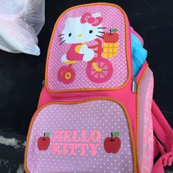 Kids hello kitty backpack with sleeping bag like new only $20 firm