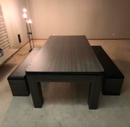 3-in-1 Pool Table with 2 Storage Benches — $700 (Moving Sale)