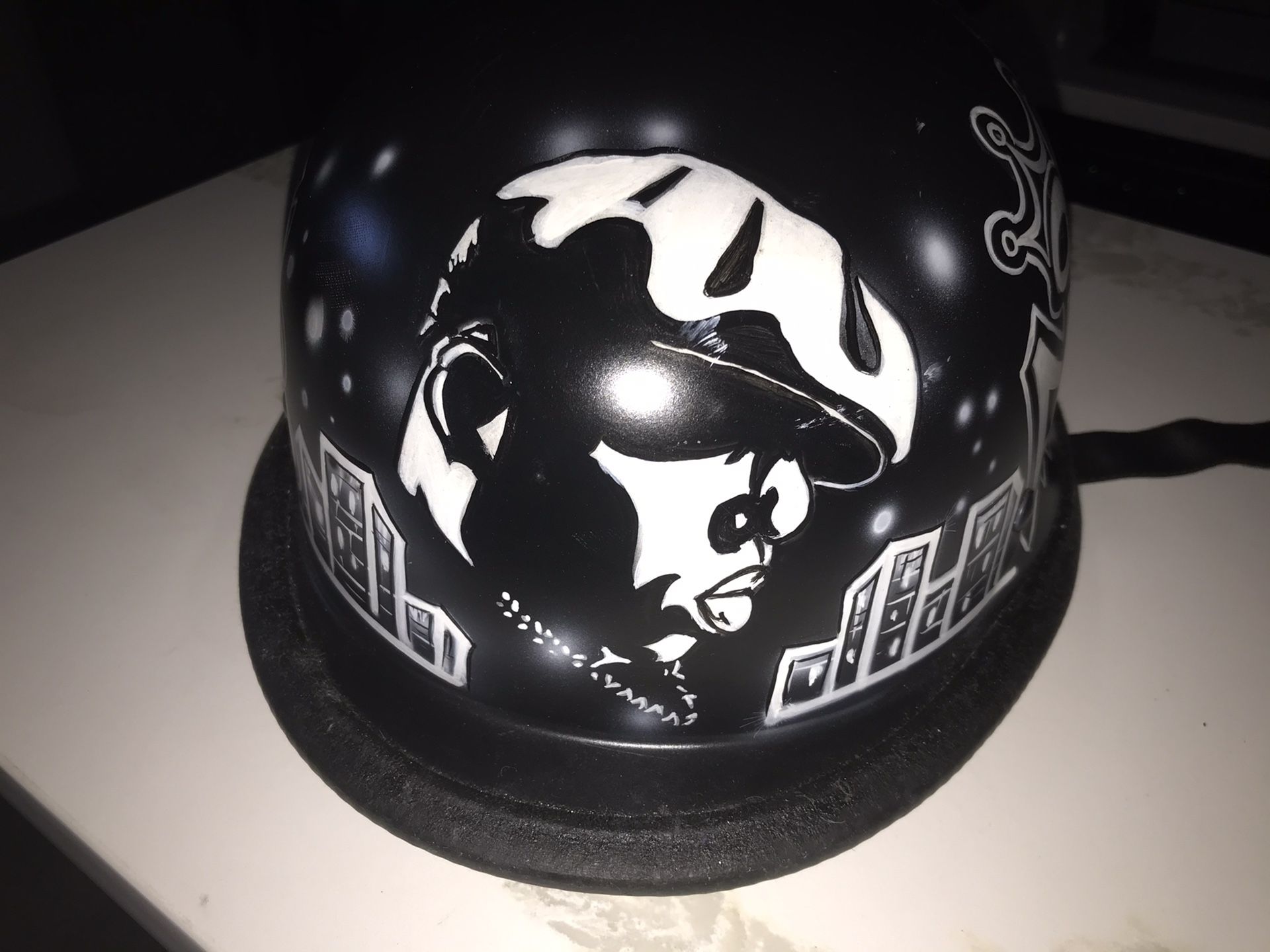 Custom Notorious B.I.G Air Brushed German Motorcycle Helmet