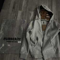 Burberry Grey Zip Up Sweater 