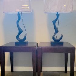 Reclining love seat  and sofa with center table corner tables w/lamps