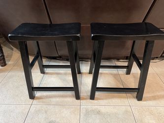 Solid Wood Stools for Kitchen Island Set of 2