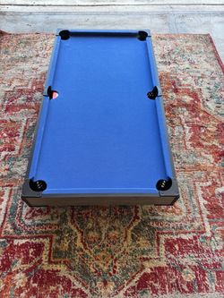 Tabletop Pool Table Blue Felt