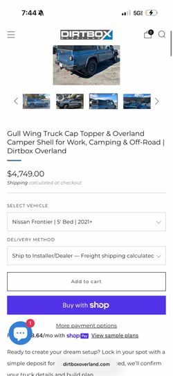 Dirtbox overland topper Frontier