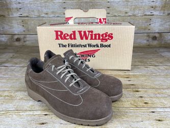 Red Wing 6643 Oxford Suede Mens 7 D Brown Shoes w Box - Super Sole Oil Resistant