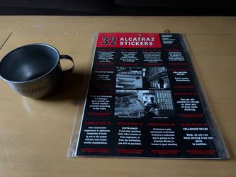 Alcatraz souvenir cup and stickers