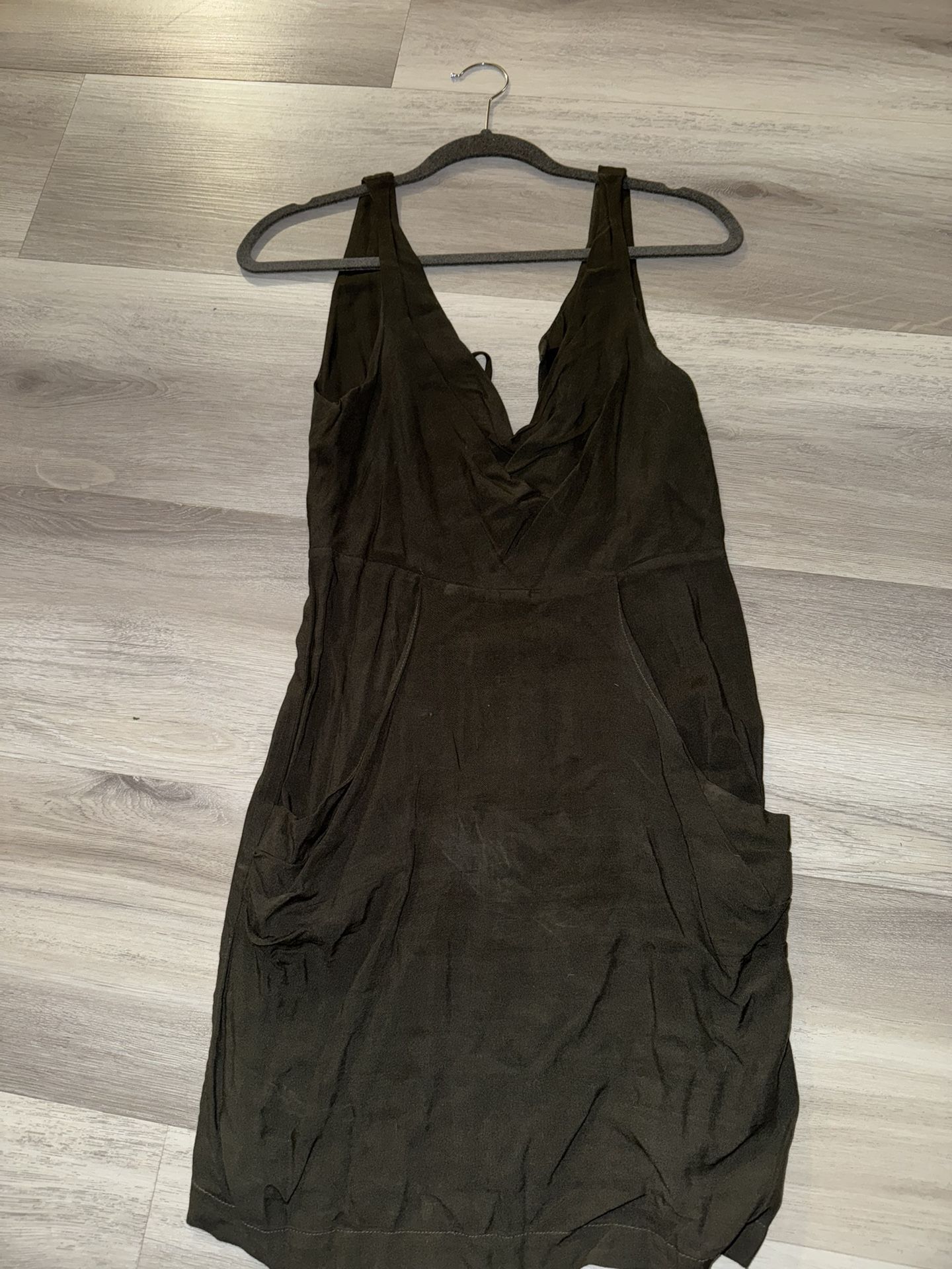 Grey Pocket Dress Boho Bohemian