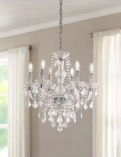 6-Light Chrome with Clear Acrylic Chandelier