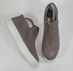 Dr. Scholl's Leta Slip On Grey Snake Embossed Sneaker Boot Women Size 8.5M