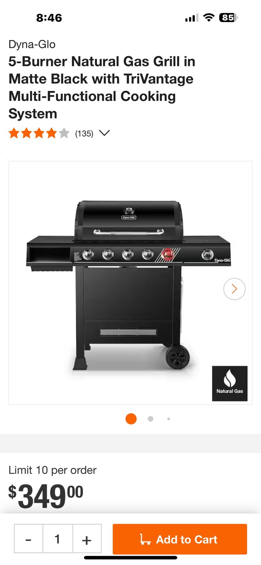 Dynaglo 5 burner Grill