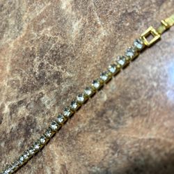 Gold Rhinestone Tennis Bracelet 