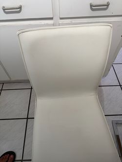 White Faux Leather Dining Chair