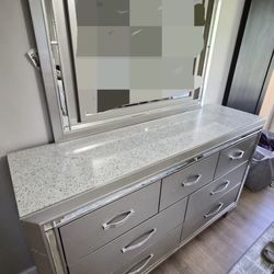 Dresser with Mirror + 2 Night Stands
