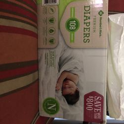 Box Of Newborn Diapers And A Pack Of Newborn Diapers  Thumbnail